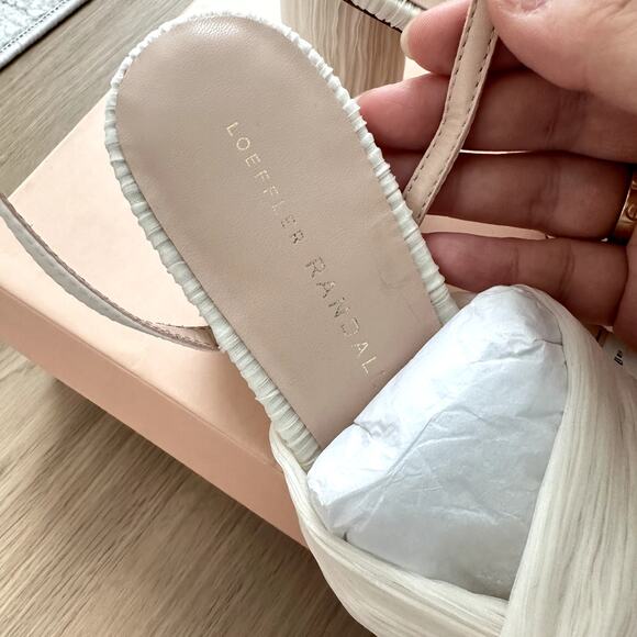 NEW Loeffler Randall Reed Pleated Twist Heel Sandals in Pearl Size 6.5 - Picture 8 of 8